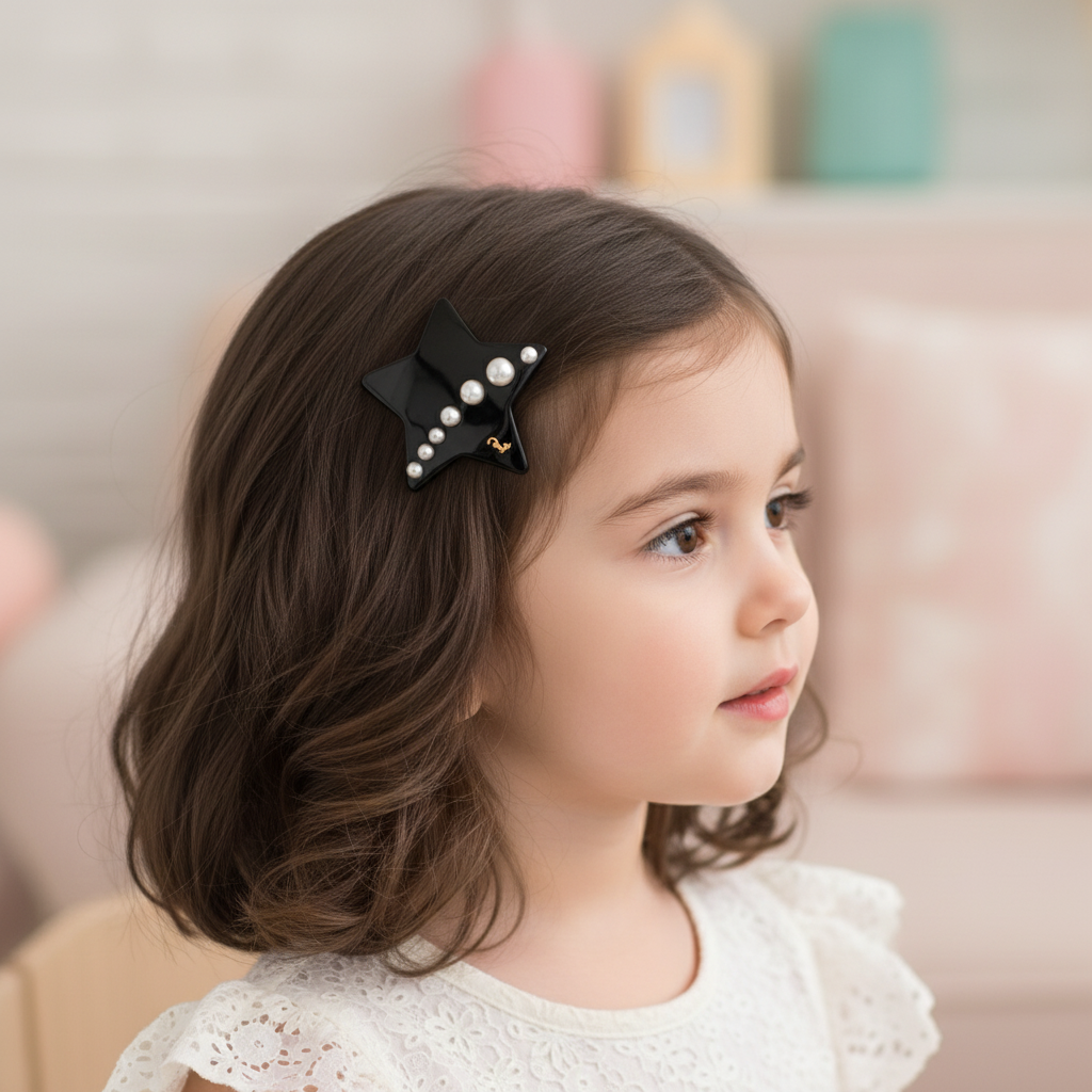 White Pearls Star Hair Pin