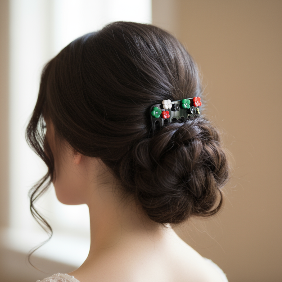                                              مشط زهور علم الإمارات 