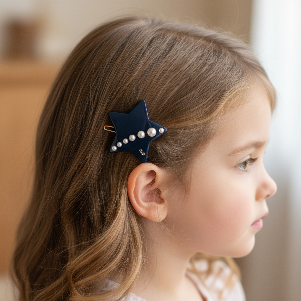 White Pearls Star Hair Pin