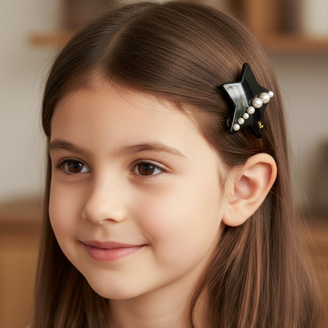 White Pearls Star Hair Pin